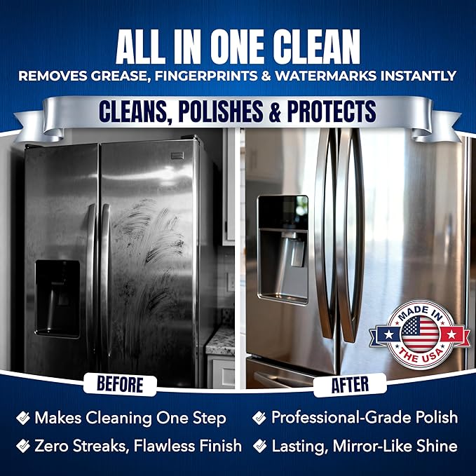 Sheila Shine 10oz Stainless Steel Cleaner and Polish - Cleans, Polishes & Protects Kitchen Appliances, Refrigerators, Sinks, Ovens & Grills - Residue, Streak Free Shine - Stainless Steel Cleaner Spray
