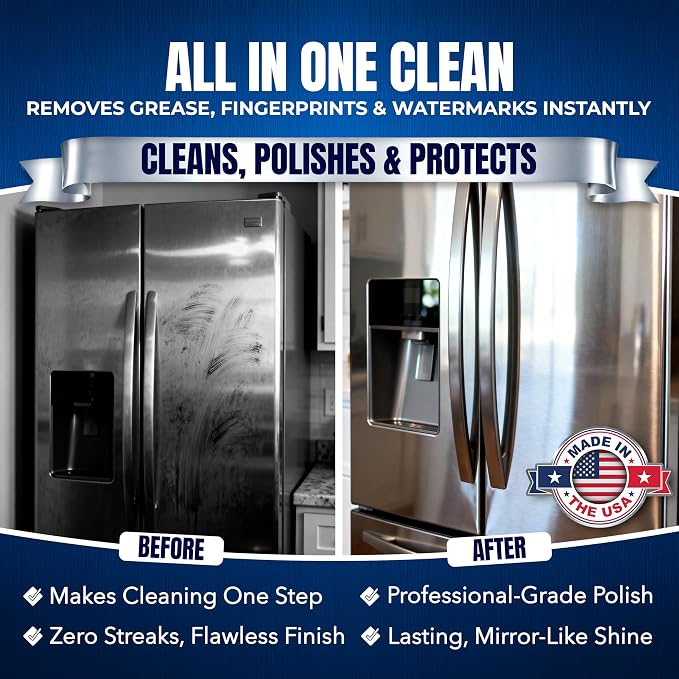 Sheila Shine 10oz Stainless Steel Cleaner and Polish - Cleans, Polishes & Protects Kitchen Appliances, Refrigerators, Sinks, Ovens & Grills - Residue, Streak Free Shine - Spray Stainless Steel Cleaner