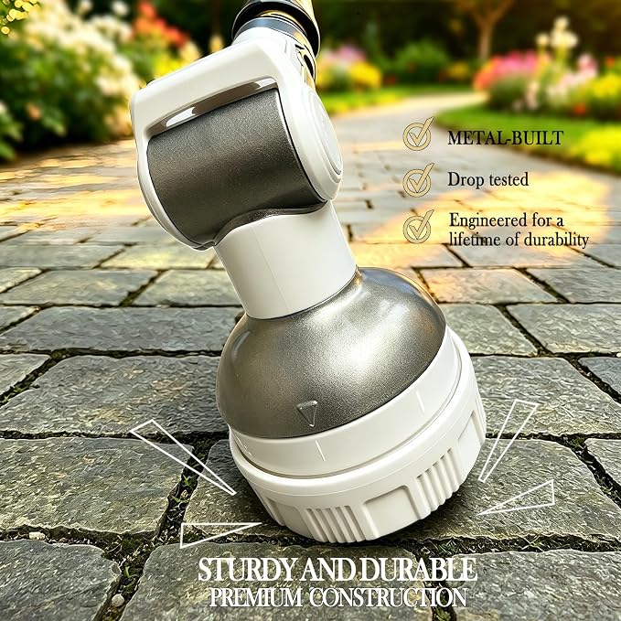 Garden Hose Nozzle Heavy Duty Metal Water Hose Sprayer | Heavy Duty Metal Spray Nozzle With Thumb Control. Japanese-style Design & 8 Spray Patterns For Different Blooming Seasons