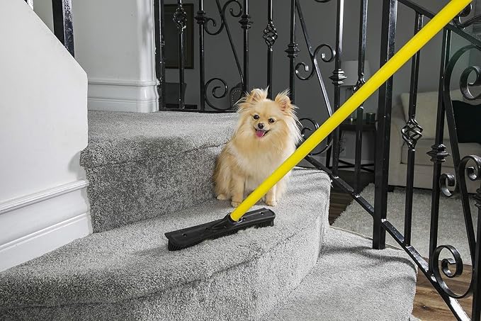 FURemover Pet Hair Removal Rubber Broom, 58" Telescopic Handle | Multi-Surface Rubber Broom with Built in Squeegee Edge, Sweeps up Fur, Hair, and Debris on Tile, Wood, Vinyl, and Carpet