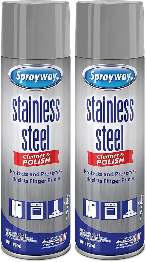 Sprayway SW148R Water-Based Stainless Steel Cleaner, 15 oz. (Pack of 2)