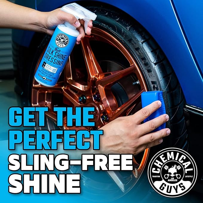 Chemical Guys, Silk Shine Vinyl & Trim Dressing, Non-Greasy Satin, 1 Gallon | Dries to a natural satin look with no greasy sling, works indoors and out on dashboards, door panels, bumpers and tires
