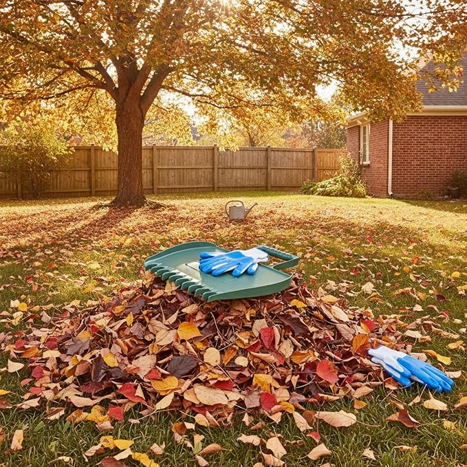 Leaf Scoops with Gloves, Wide Jaw Yard Cleanup Tool, Durable POM Plastic Rake Alternative for Lawn and Garden Debris