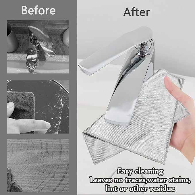 XANGNIER Microfiber Glass Cleaning Cloths,8 Pack Streak Free Miracle Cleaning Cloth,Reusable Lint Free Cleaner Towels for Kitchen,Windows,Mirror,Glasses,Car Windshields,Stainless Steel,11.8"×11.8"