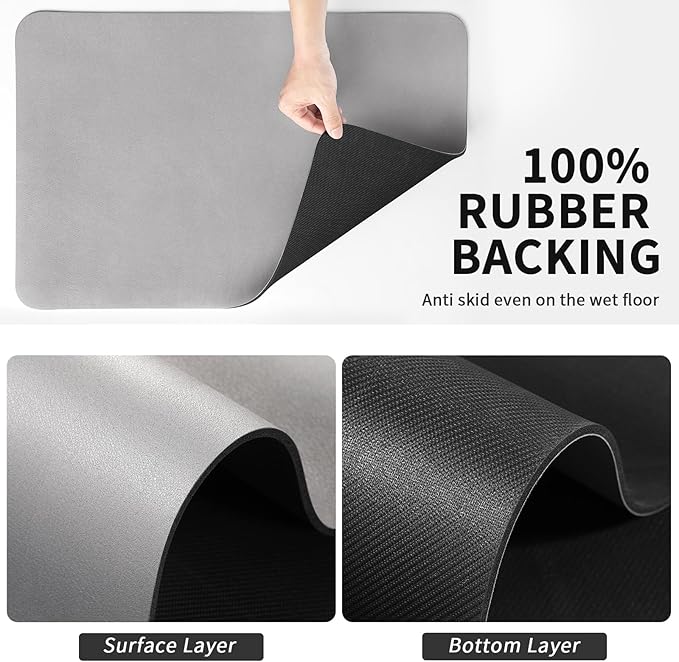 HotLive Coffee Mat - Absorbent Hide Stain Rubber Backed Dish Drying Mat for Kitchen Counter - Bar Mats for Countertops Accessories Fit Under Coffee Maker Espresso Machine