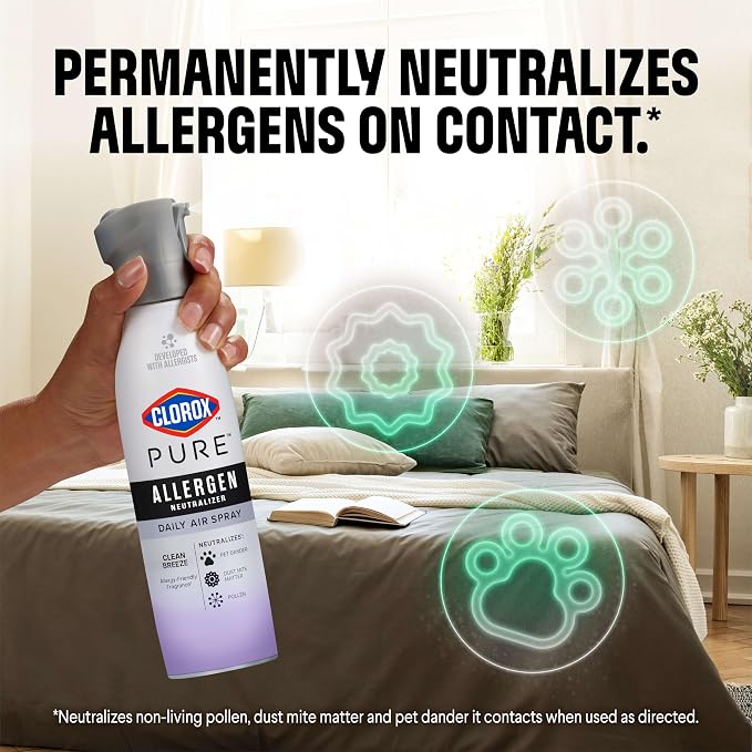 Clorox PURE Allergen Neutralizer Daily Air Spray, Nighttime Calm, 8 Ounces (Pack of 2)