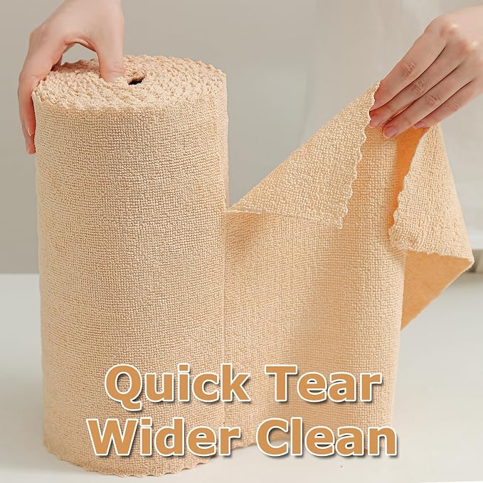 Jessy Home 80 Pack Microfiber Cleaning Cloth Roll Reusable Paper Towels 12"x12" Tear Away Cloth, Microfiber Towels for Cars, Wash Cloths, Lint Free Rags for House, Kitchen,Window,Cleaning Supplies