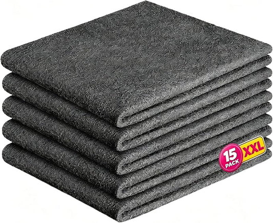 Magic Cleaning Cloths,Thick Microfiber (15PC) | Streak Free For Glass & Kitchen,Microfiber Cleaning Cloths 16x12 Inch, Lint Free Reusable Cleaning Rags