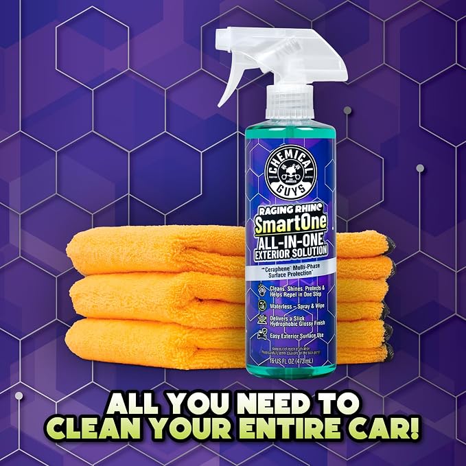 Chemical Guys, Raging Rhino All-in-One Exterior Detailer Spray, 20 oz | Waterless wash, quick detailer and spray wax in one step, cleans and shines paint, glass, wheels and chrome, slick gloss
