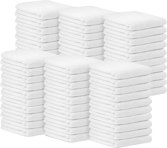 Avalon Towels Bar Towels (Pack of 60) Size 14x17 Inches – 100% Cotton, Absorbent and Reusable Cleaning Rags, Multipurpose Cleaning Towels, Terry Cloth Rags, Durable Shop Rags (White)