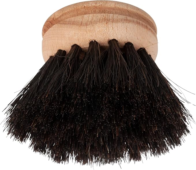 Redecker Dish Brush Replacement Head, Horsehair, 1-1/2 Inch Round – Soft Wooden Brush Head for Delicate Dishwashing, Made in Germany