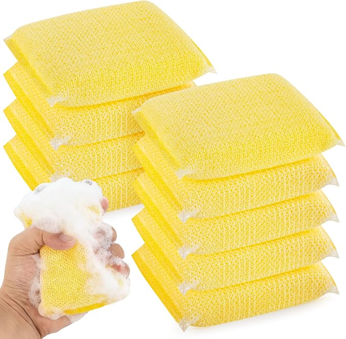 MAQIHAN Sponges Kitchen Scrubbing Pad - 9PCS All-Purpose Non Scratch Scrubbing Sponges, Scouring Pads for Washing Kitchen Stove, Dish, Bowl, Pot, Sink, Bathtub, Reusable Cleaning Pad Dish Sponge