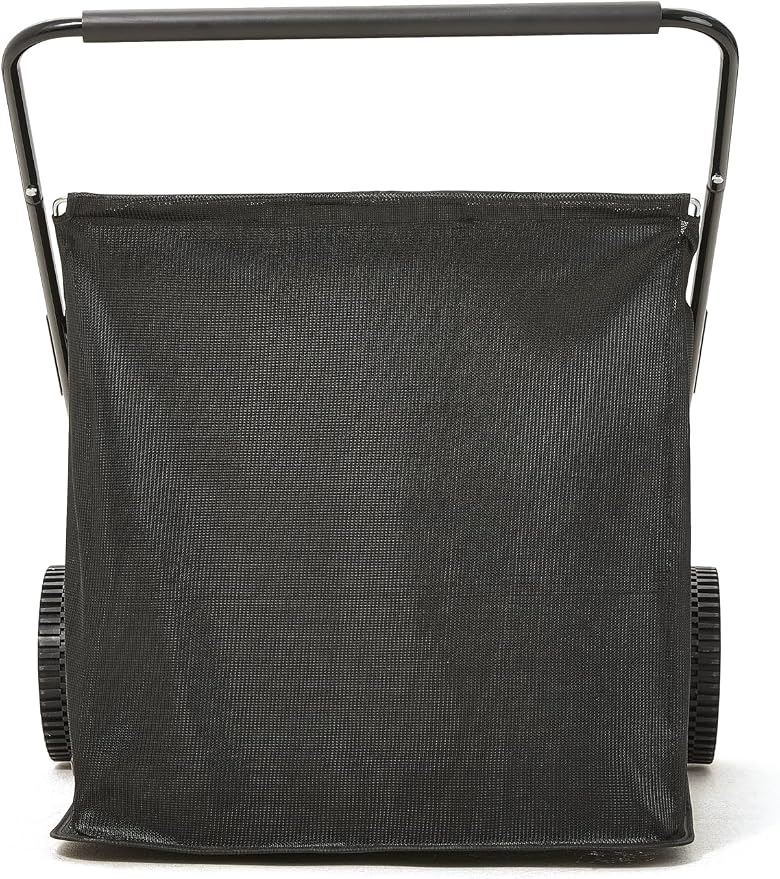 Dapper Supply 26-Inch Push Lawn Sweeper, Grass, Lawn and Leaf Cleanup Collector with Large 7 cu. ft. Hopper Bag, and Dual Spinning Brushes, Grey