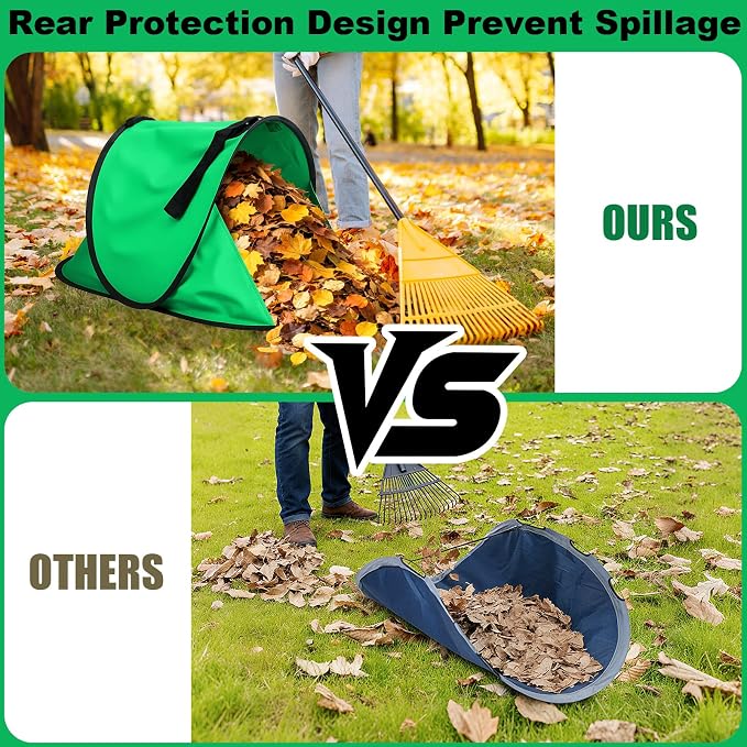 2026 New 60 Gallon Pop-Up Foldable Leaf Collector,Portable LeafBag,600D Oxford Cloth Leaves Pick Up Tool,Thicken Collapsible Leaves Picker Bag,Dustpan-Type Lawn Collector,Reusable Yard Garden Bag