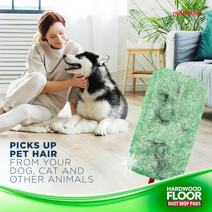Millifiber Floor Duster Refills 15x8 Inches, 3-Pack (Mop Not Included) | Reusable microfiber duster covers, replacement heads, hair & dust mopping cloths