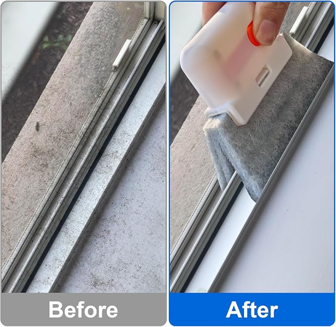 XANGNIER Window Track Cleaning Tools,Window Sill Cleaner Tool Kit,10 Pcs | Sliding Door Track Cleaner,Groove Crevice Seal Cleaning Brush for Tile Lines/Shutter/Car Vents/Air Conditioner/Keyboard