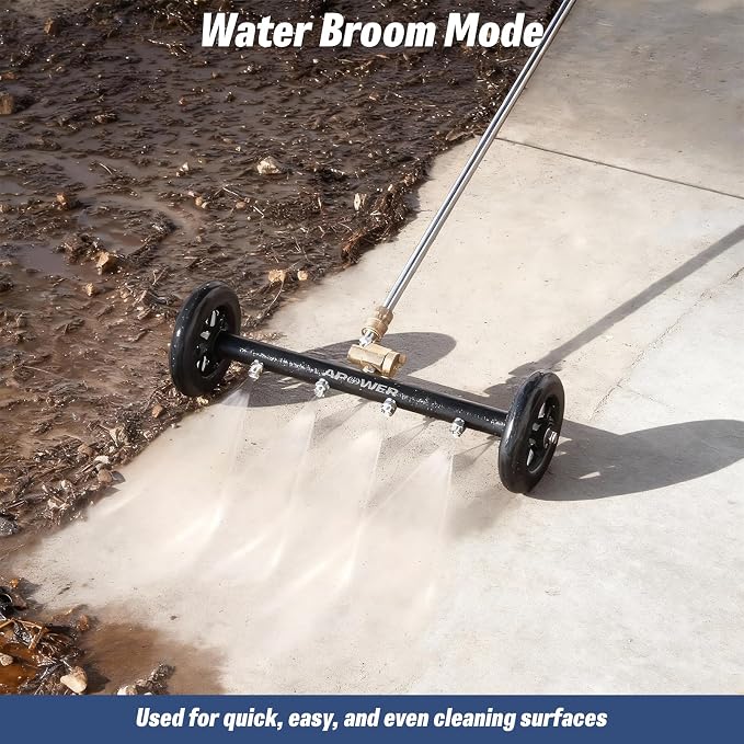 16" Undercarriage Pressure Washer Attachment, Water Broom | Under Carriage Car Cleaner, Electric Power Wash Accessories with 3 Pieces Extension Wand, 1/4" Connector, 4000 PSI, Black