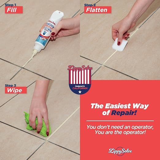 Tile Grout, Repair Kit, Restore & Renew Tile Joints Line, Fast Drying Tile Grout Paint Squeeze Tube for Bathroom Shower Kitchen Floor, Waterproof (8.8 oz, Ivory)