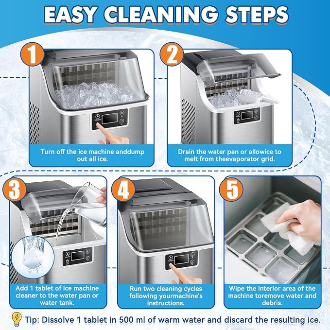 Ice Machine Cleaner, 36 Pack Ice Maker Cleaner for Crystal Clear Ice, Ice Machine Descaler Tablet for Most Countertop, Remove Hard Water and Mineral Buildup
