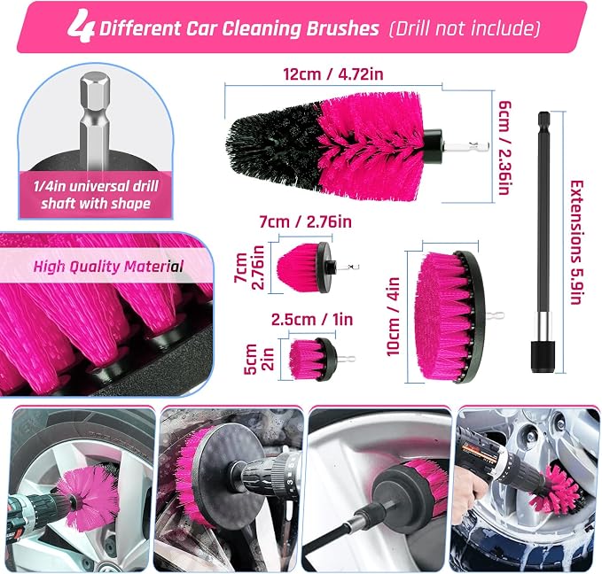 55PCS Pink Car Detailing Kit Interior Cleaner with High Power Handheld Vacuum, Car Wash kit with Detailing Brush Set,Car Interior Detailing Kit,Car Accessories for Cars,Gifts for Women