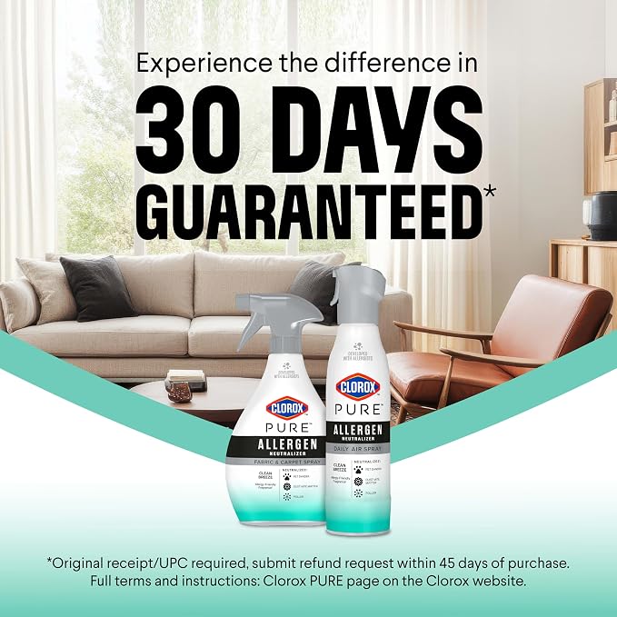 Clorox PURE Allergen Neutralizer Daily Air Spray, Clean Breeze, 8 Ounces