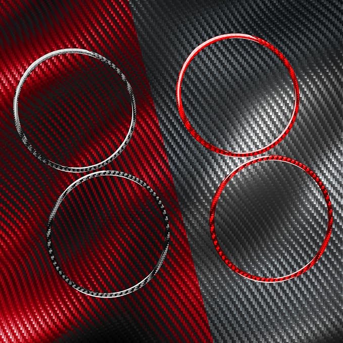 Real Carbon Fiber Trim for Honda Accord Accessories | for 2003 2004 2005 2006 2007，Door Audio Speaker Panel Ring Horn Frame Cover，Interior Dash Panel，Thick Overlay Sticker Decal