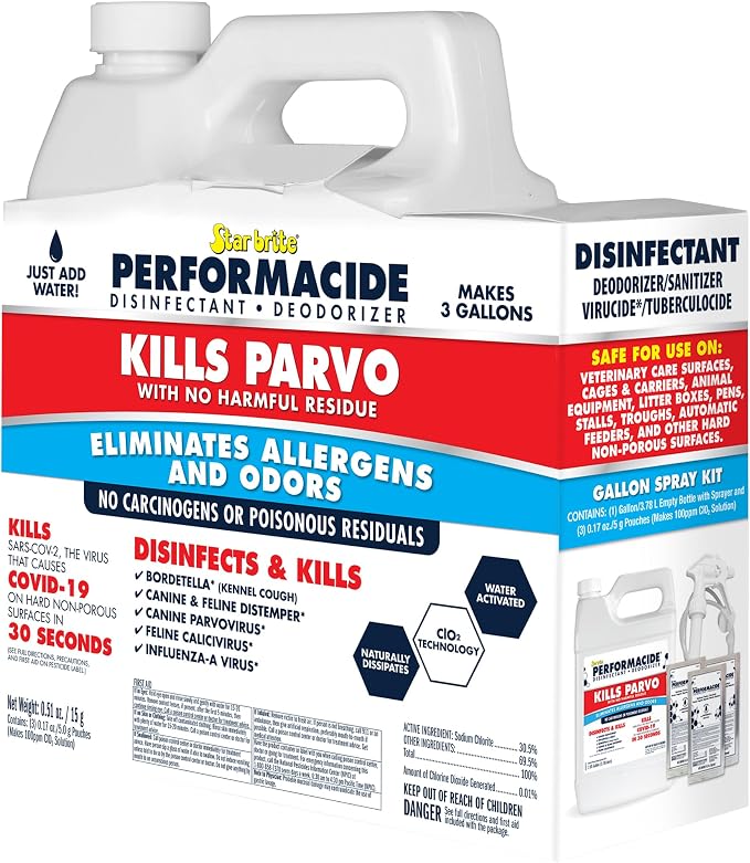 STAR BRITE Performacide 1 Gallon Kit – Kills Parvo Virus, Ideal for Veterinary Hospitals & Kennels