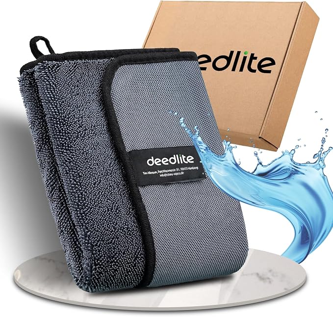 Deedlite Bath Shower Cleaning Cloths, Premium Car Drying Towel | Ultra Absorbent Twisted-Loop Design| Microfiber Towel for Car, Shower Cabin, Household