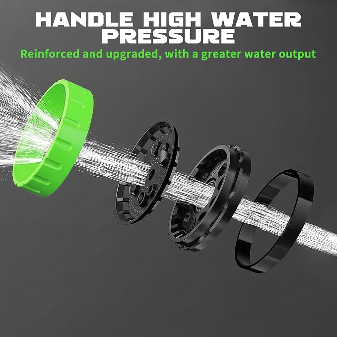 Garden Hose Nozzle with 10 Spray Patterns – High Pressure Water Sprayer for Car Washing, Pet Bathing & Lawn Care with Lock Feature & Comfort Grip – Fits All 3/4" Standard Hoses Thread