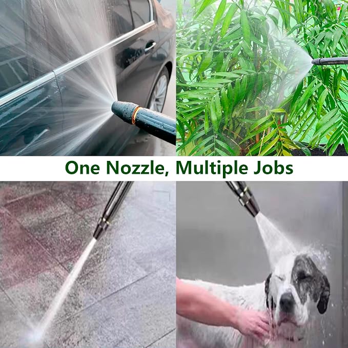 Home High-Pressure Car Wash Water Gun, Hose Nozzle, Garden Hose Sprayer with water pipe buckles, Adjustable Spray Patterns, for Watering Plants and Vegetables, Car Washing and Outdoor Cleaning (2)