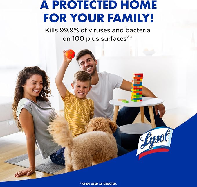 Lysol Disinfectant Spray, Household Cleaning Supplies, Disinfecting Multi-Purpose Room Spray, Antibacterial Sanitizer, Deodorizer, Kills Hantavirus, Crisp Linen + Mango & Hibiscus, 19 Fl Oz, 3-Pack
