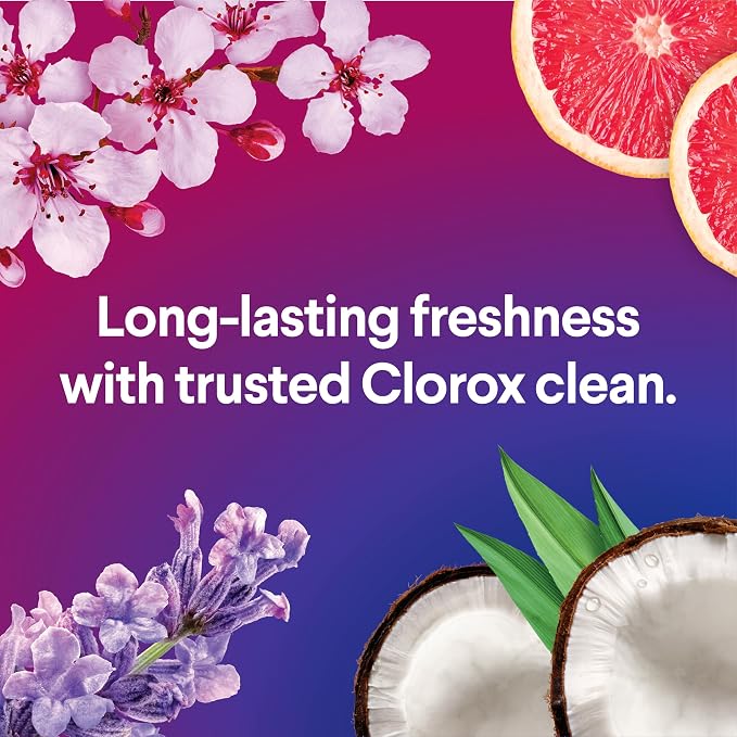 CLOROX Scentiva Disinfecting Wipes Bundle, Coconut and Waterlily, Grapefruit and Orange Blossom, Lavender and Jasmine, Cherry Blossom and Peach, 75 Count Each (Package May Vary