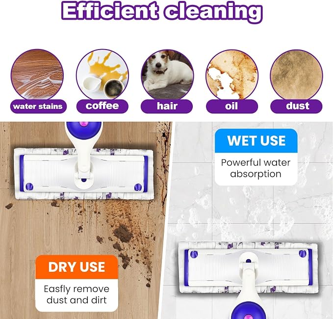 30 Count Mop Pad Refills, Compatible with Swiffer PowerMop Multi-Surface Mop, Absorbent Cleaning Pads for Hardwood, Tile & Laminate Floors