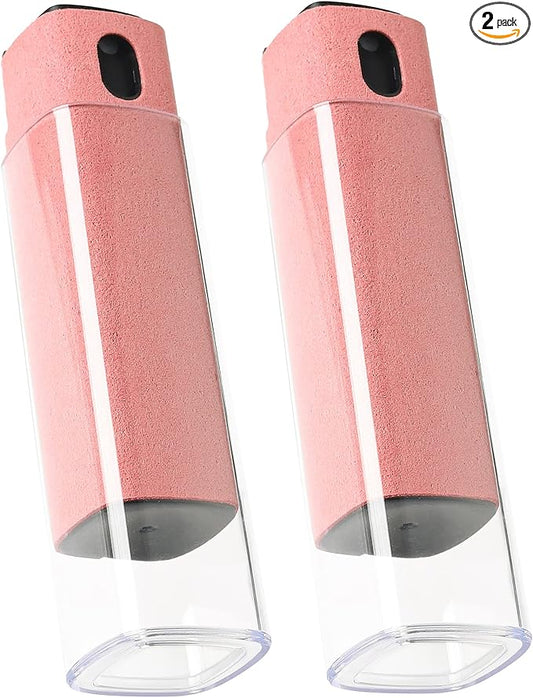 CUIUD Touchscreen Screen Cleaner Kit 2 Pcs, Phone, Tablet and Car Screen Cleaner, Two in One Spray and Microfiber Cloth(2 Pack Pink)