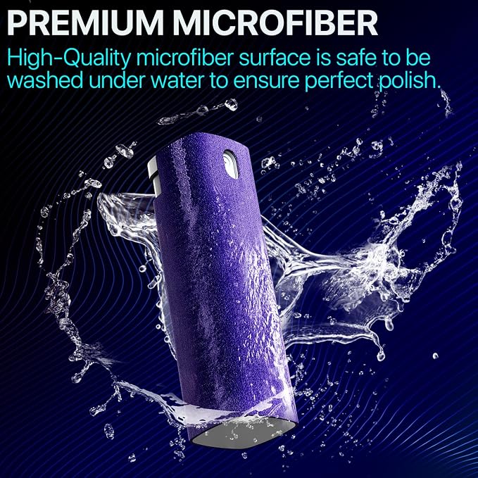 IO CLEAN Mini Screen Cleaner Spray – Finger Proof Screen Cleaner for | Smartphones, iPads, MacBooks, Laptops, Car Screens, Touchscreens – 3 in1 Mist Cleaner, Microfiber Cloth and Cover (Rose)