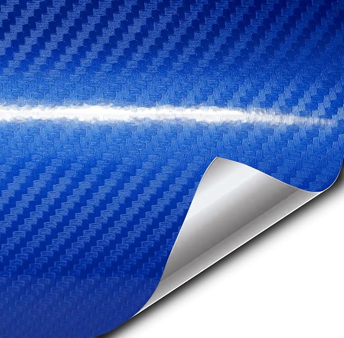 VVIVID Epoxy High Gloss Carbon Vinyl Automotive Wrap Film DIY Easy to Install No Mess (1.5ft x 5ft, Blue)