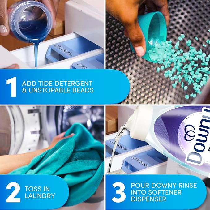 Downy RINSE & REFRESH Laundry Odor Remover and Fabric Softener, Fresh Lavender, 48 fl oz, Safe on ALL Fabrics, Gentle on Skin, HE Compatible