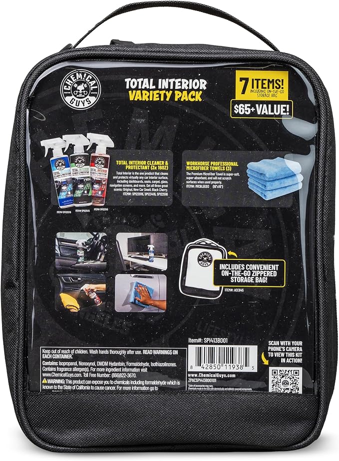 Chemical Guys, Total Interior Cleaner Variety Kit, New Car & Black Cherry | Sample two aromas in one box, a one-step spray for dashes, seats, door panels and screens, boxed ready to gift