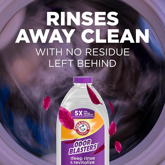 ARM & HAMMER Odor Blasters Fabric Rinse, Fresh Escape Scent, 50 Fl Oz | Deep Rinse and Revitalize, Removes Sweat and Musty Odors, Laundry Additive