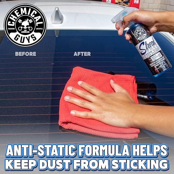 Chemical Guys, Streak-Free Glass & Window Cleaner for Tinted Windows, 16 oz | Ammonia-free and safe on tint, clears fingerprints, smoke film and road grime from glass, mirrors and screens