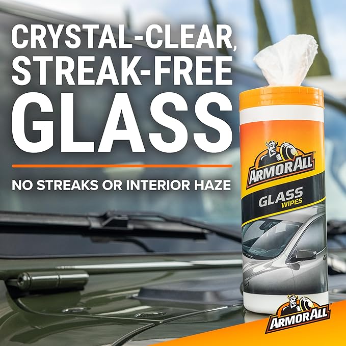 Armor All Car Glass Wipes by Armor All, Auto Glass Cleaner for Film and Grime, 90 Count (Pack of 6)