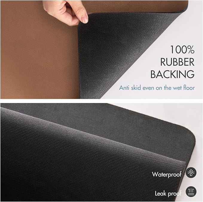 Drying Mat for Kitchen Countertops, Coffee Mat Hide Stain Rubber Backed Absorbent Dish Drying Mat