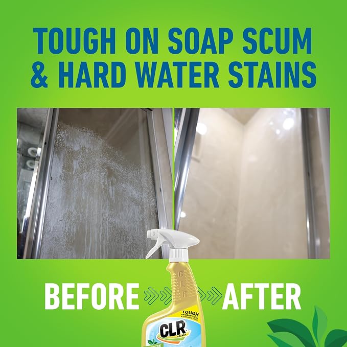 CLR Brilliant Bath Foaming Bathroom Cleaner Spray - Dissolves Calcium, Lime, and Soap Scum - Fresh Scent, 26 Ounce Bottle (Pack of 2)
