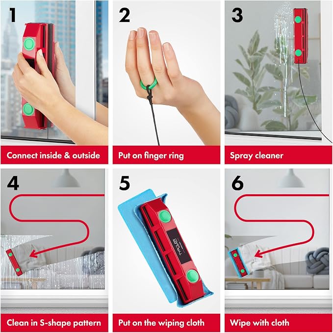 Tyroler Magnetic Window Cleaner Tool Fits Windows 0.8"-1.1" | The Glider D3 | | Double Sided Outside Window Cleaner Tool Fits Windows 0.8"-1.1" Thick | Magnet Window Cleaner Tool, Magnetic Glass Cleaners