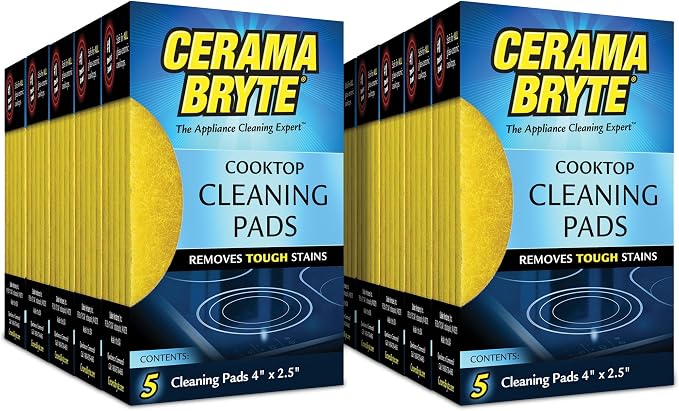 Cerama Bryte Cooktop Cleaning Pads, 50 Count for Glass-Ceramic Surfaces