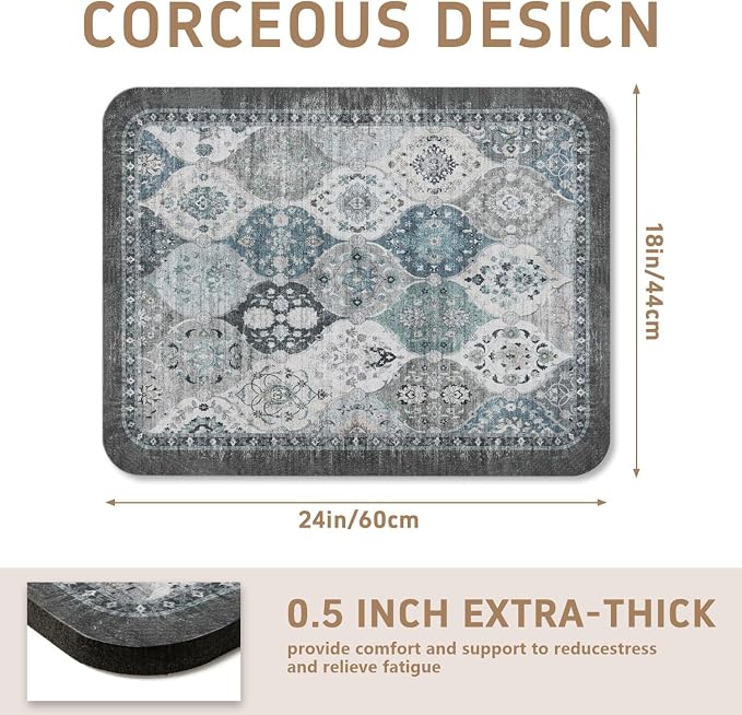 Dish Drying Mat, Vintage Rustic Boho Kitchen Dishes Absorbent Pad, 18x24in | Eco-friendly diatomite with non-slip rubber backing. Super absorbent mat for kitchen counters, coffee bars & sinks
