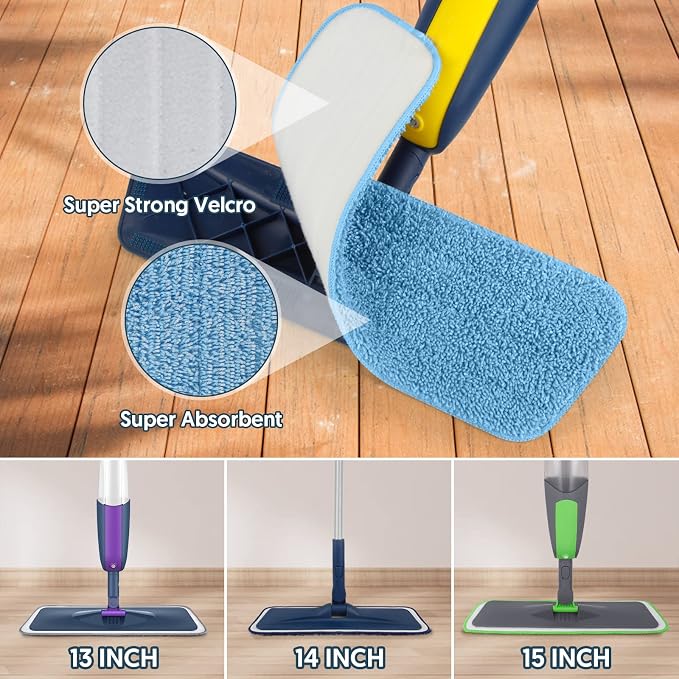 7 Pack Washable Mop Pads for Swiffer PowerMop: Microfiber Wet Mops Refills | Power Mop Pads Reusable Multi-purpose, Hardwood Floor Mop Pads Replacement, for 13''-15'' Spray Mops Multi-surface Floors