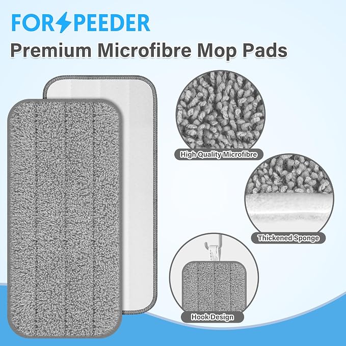 Reusable Mop Pads for Swiffer WetJet, Wet Pads Refills for 12'' Spray Mop, Microfiber Refill Machine Washable Up to 100+ Floor Cleaning for All Kinds of Floor Types, 7 Pack