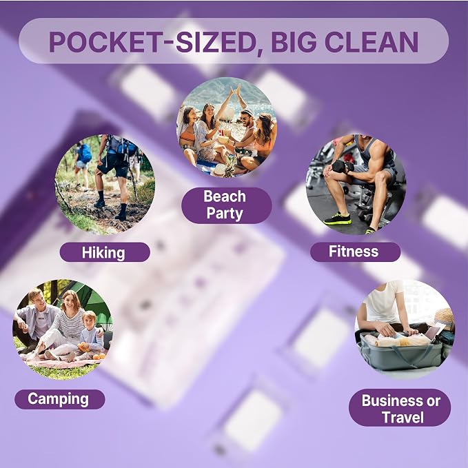 Large Compressed Towel Tablets, 30 Count | XL 10x12 Disposable Face Towels for Travel and Camping, Individually Wrapped Magic Wipes for Hiking, Gym, Sensitive Skin