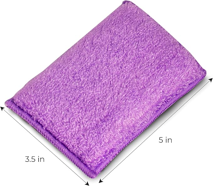 Smart Design Non Scratch Scrub Sponge with Bamboo Odorless Rayon Fiber - Set of 6 - Ultra Absorbent - Soft and Scrubber Side - Cleaning, Dishes, and Hard Stains - Violet Blue Coral